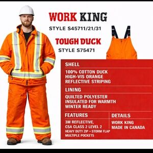 Tough Duck Hi-Vis Insulated Workwear Set Jacket + Bibs CSA Class 2 L